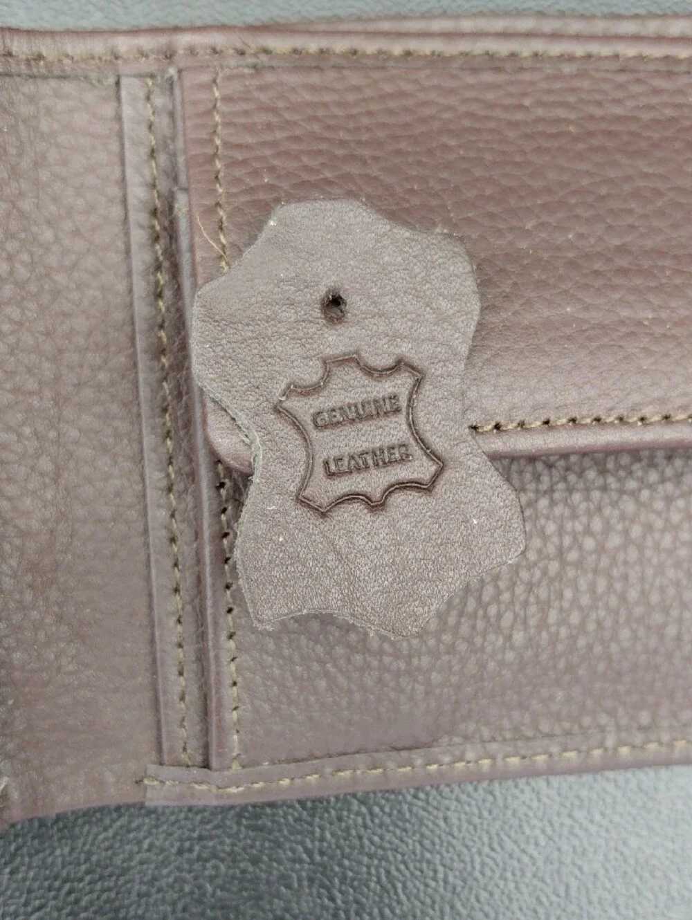 Classic Pebbled Leather Bi-Fold Wallet in Light Taupe